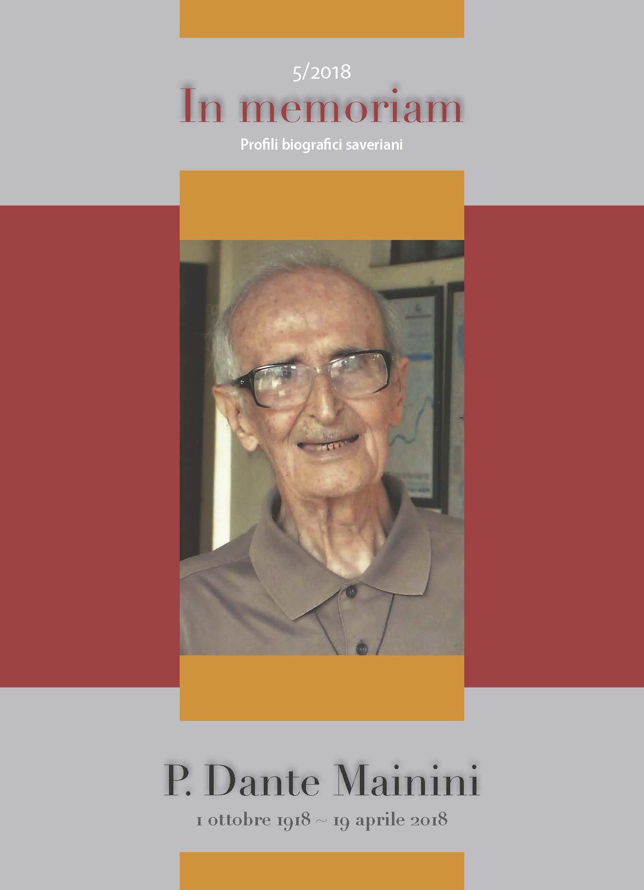 Copertina di 2018.05 - P. Dante Mainini