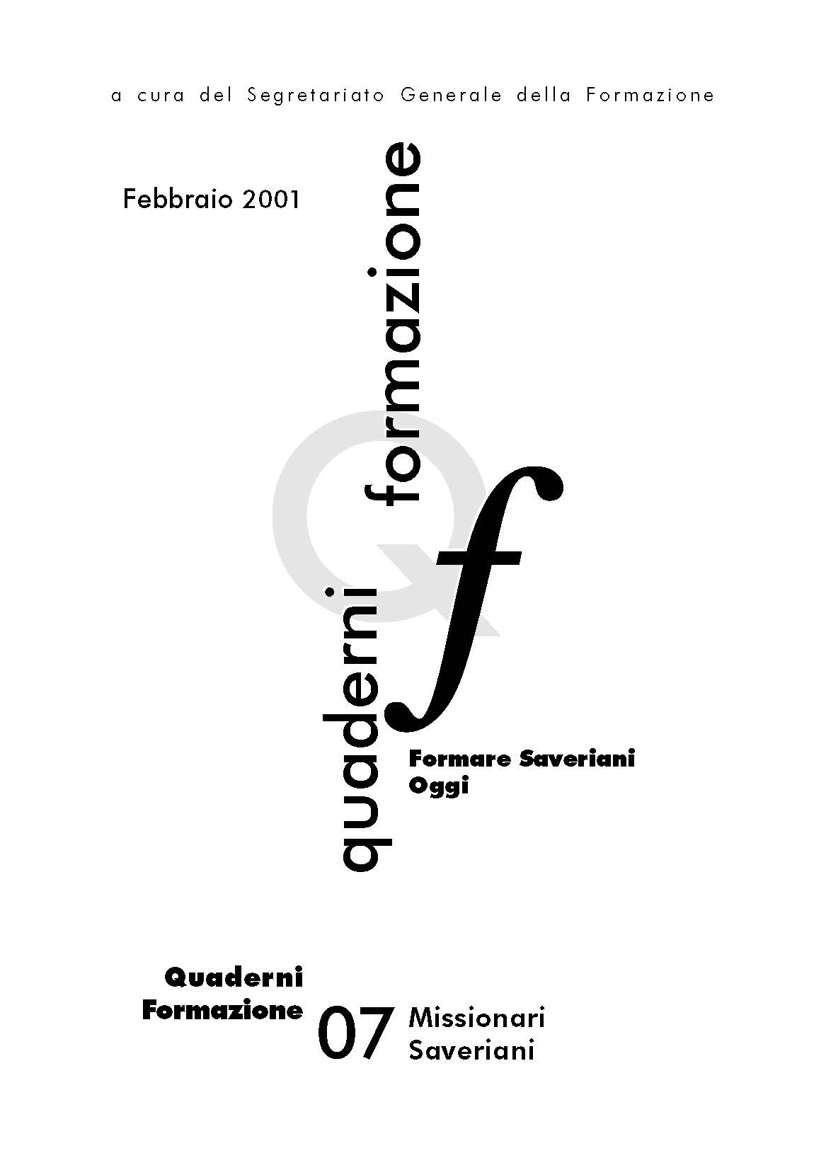 Copertina di 07-QF.Formare Saveriani Oggi