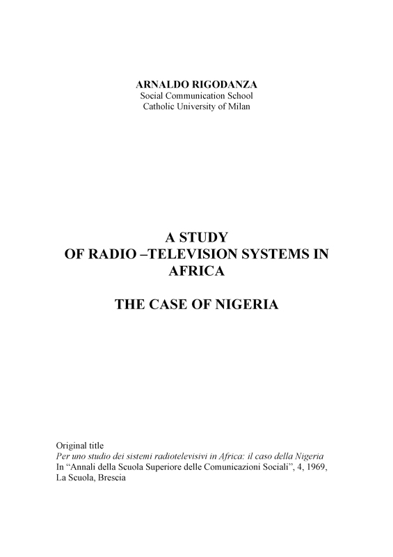 Copertina di A study of radio-television systems in Africa