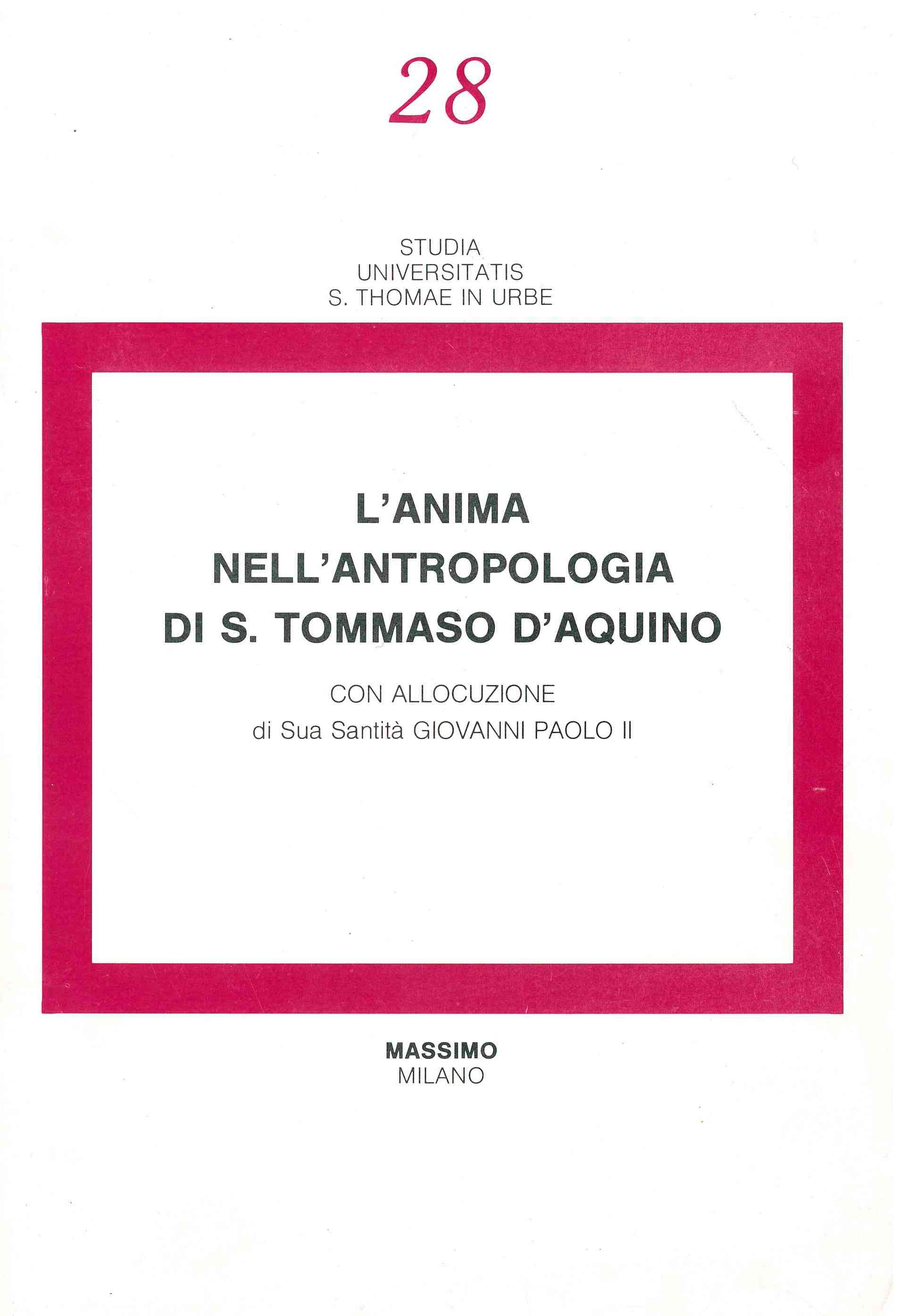 Copertina di L'anima nell'antropologia di S. Tommaso d'Aquino