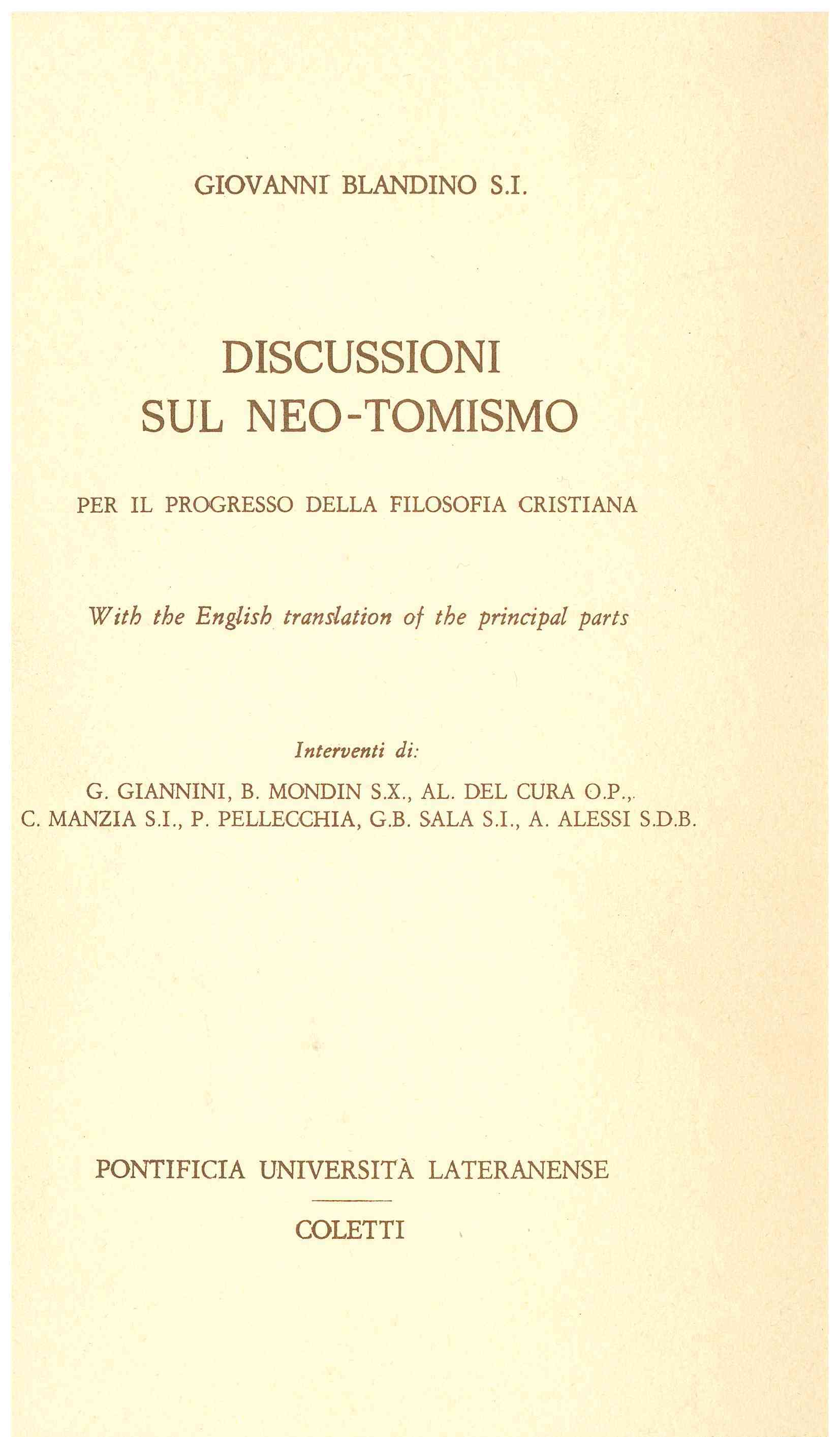 Copertina di Discussioni sul Neo-Tomismo