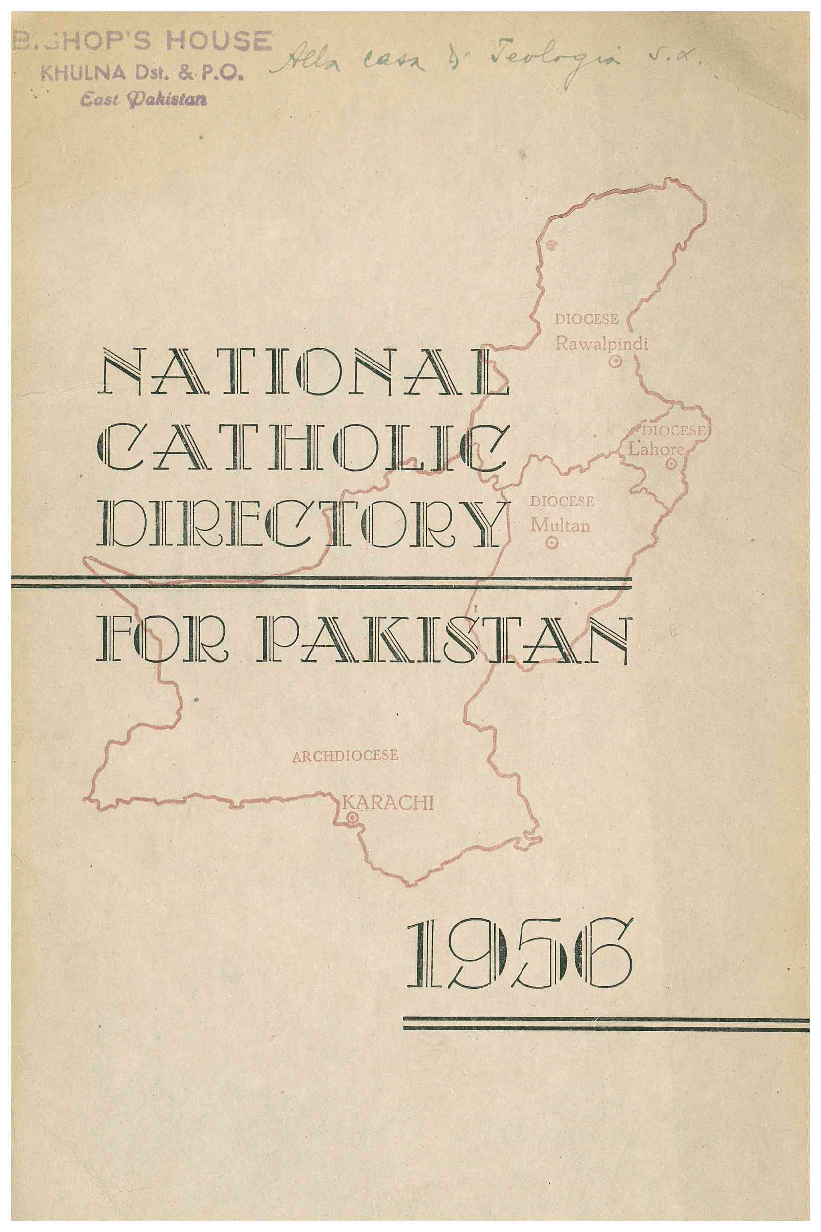 Copertina di National Catholic Directory for Pakistan 1956