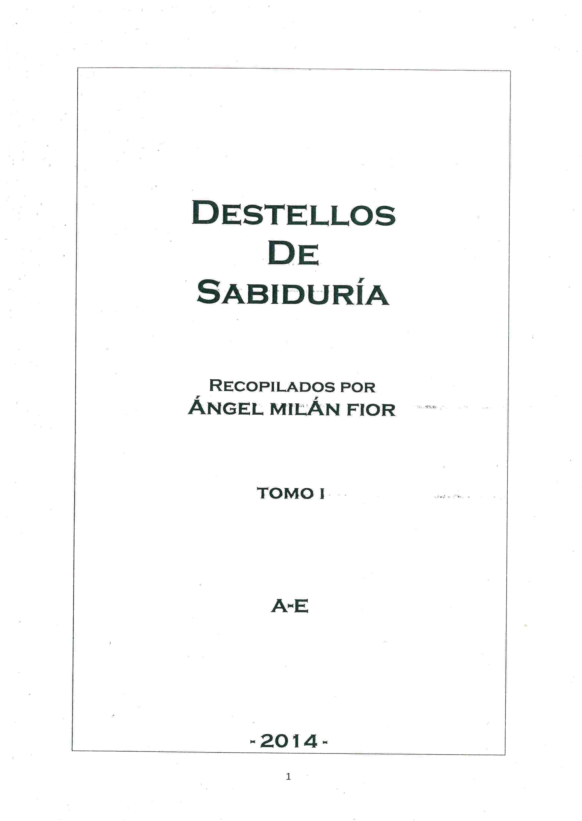 Copertina di Destellos de Sabiduria (Tomo I) A-E