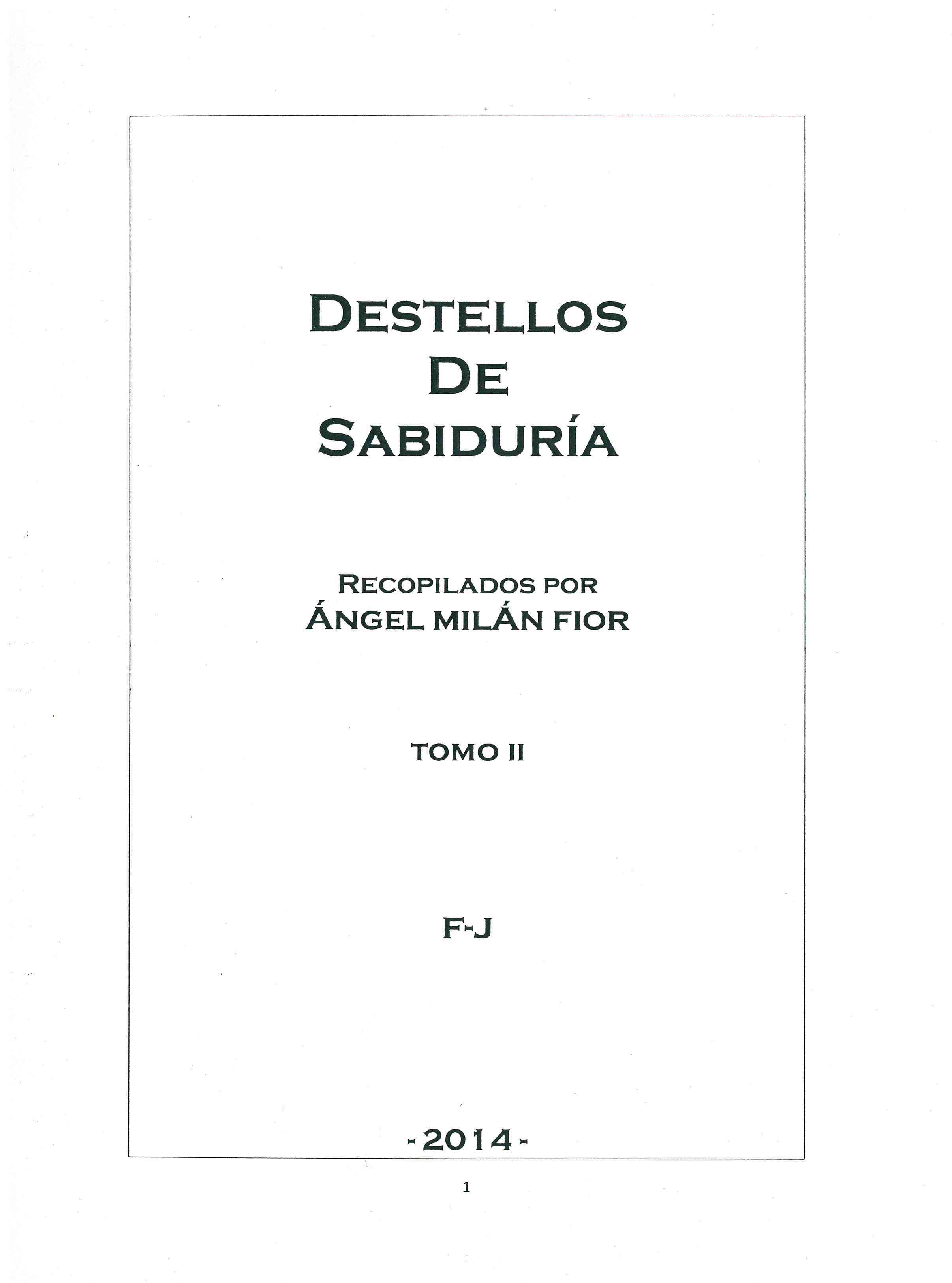 Copertina di Destellos de Sabiduria (Tomo II) F-J