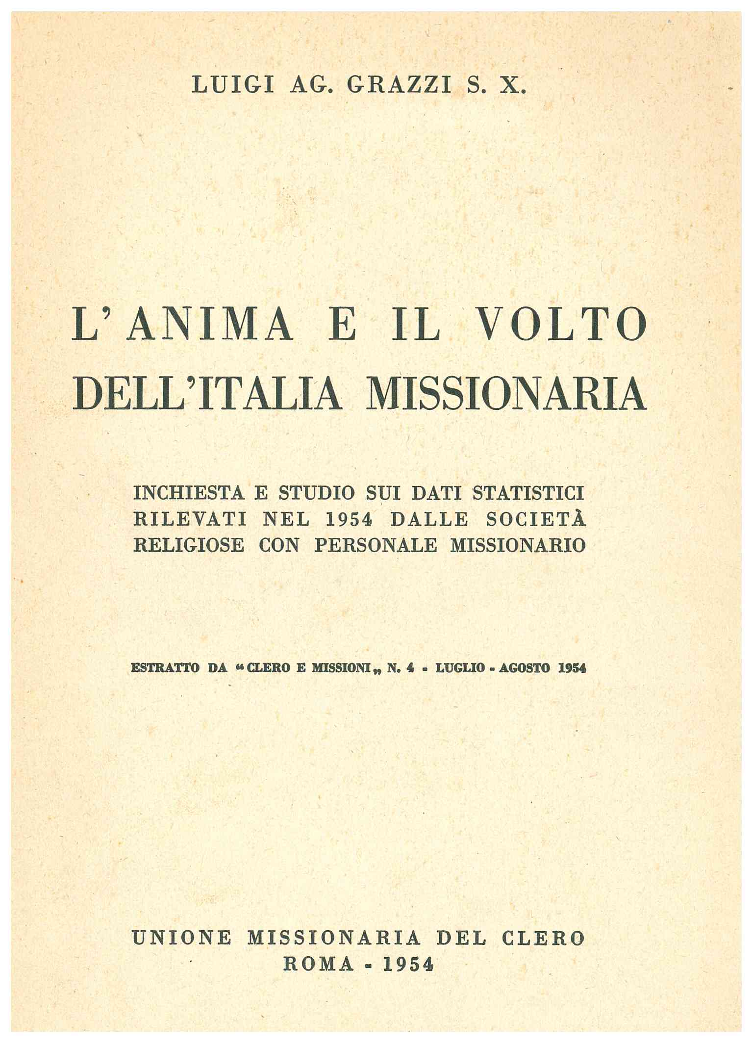 Copertina di L'anima e il volto dell'Italia missionaria