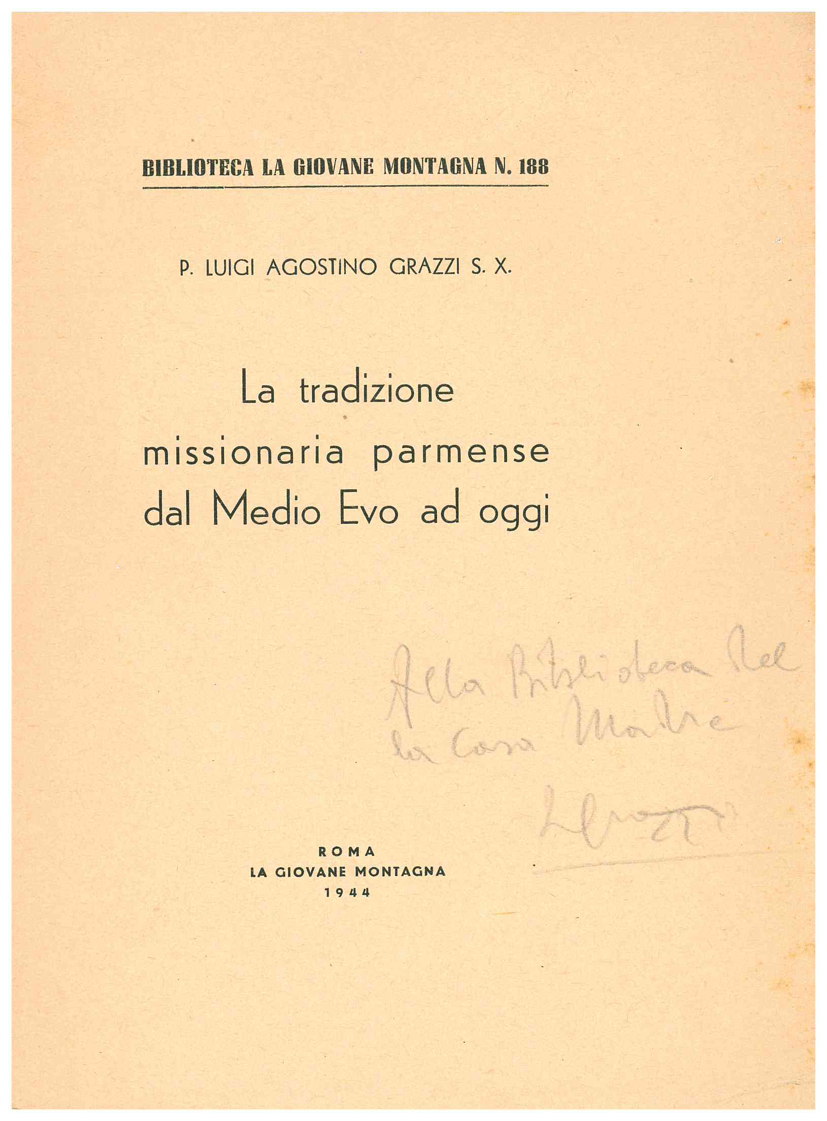 Copertina di La tradizione missionaria parmense dal Medio Evo ad oggi