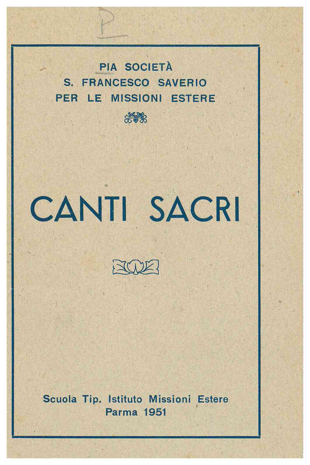 Copertina di Canti sacri