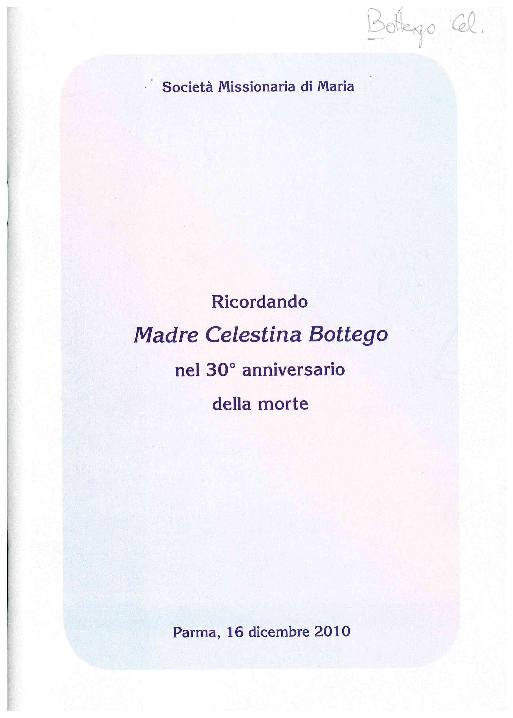 Copertina di Ricordando Madre Celestina Bottego