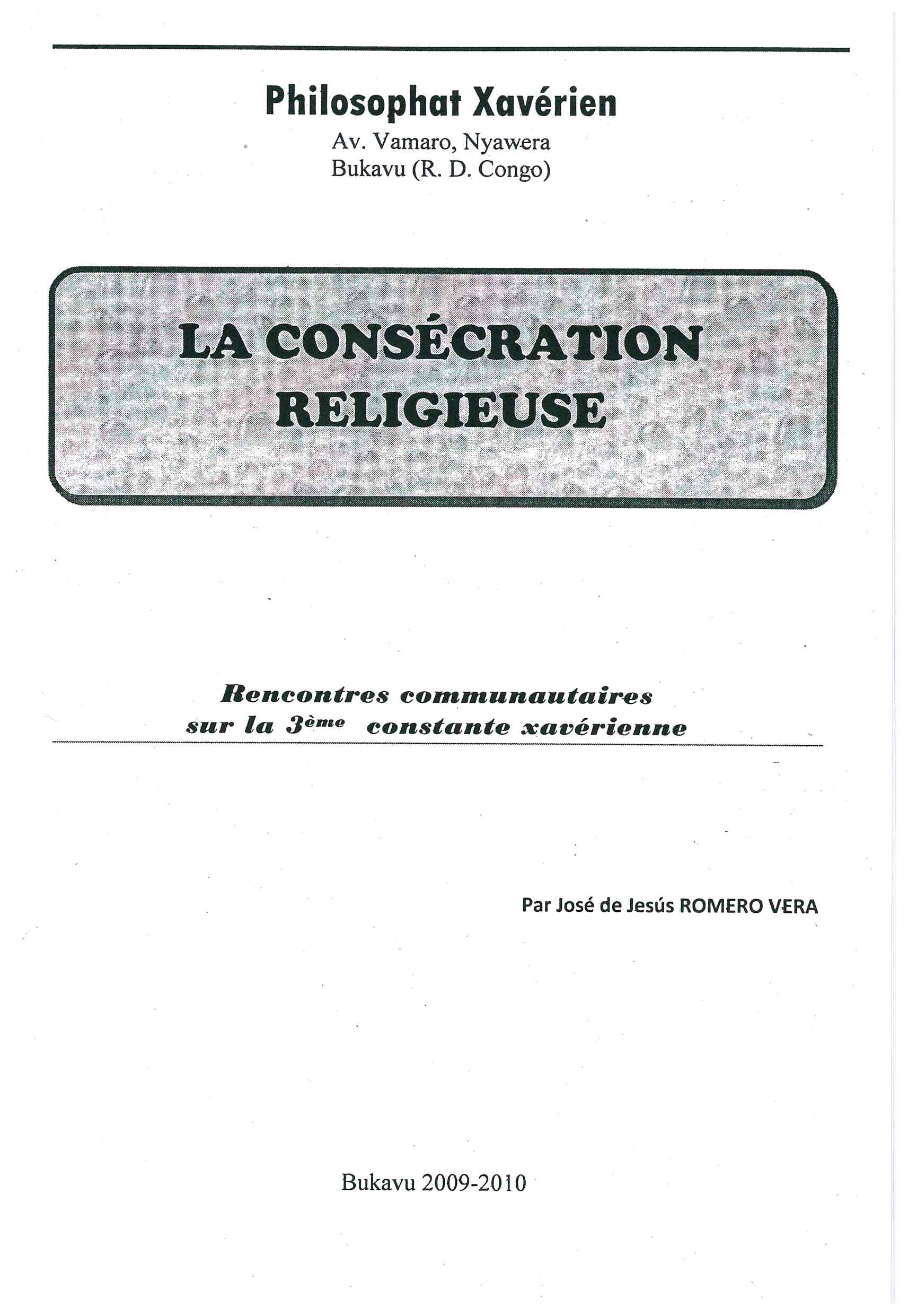 Copertina di La Consécration Religieuse