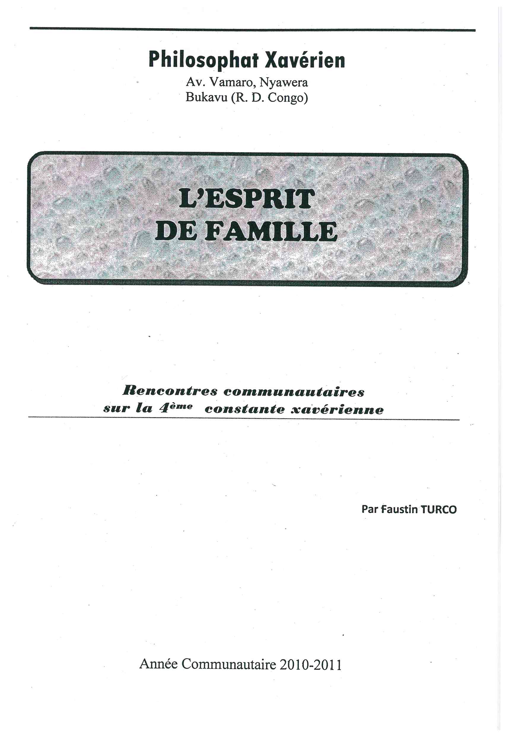 Copertina di L'Esprit de Famille