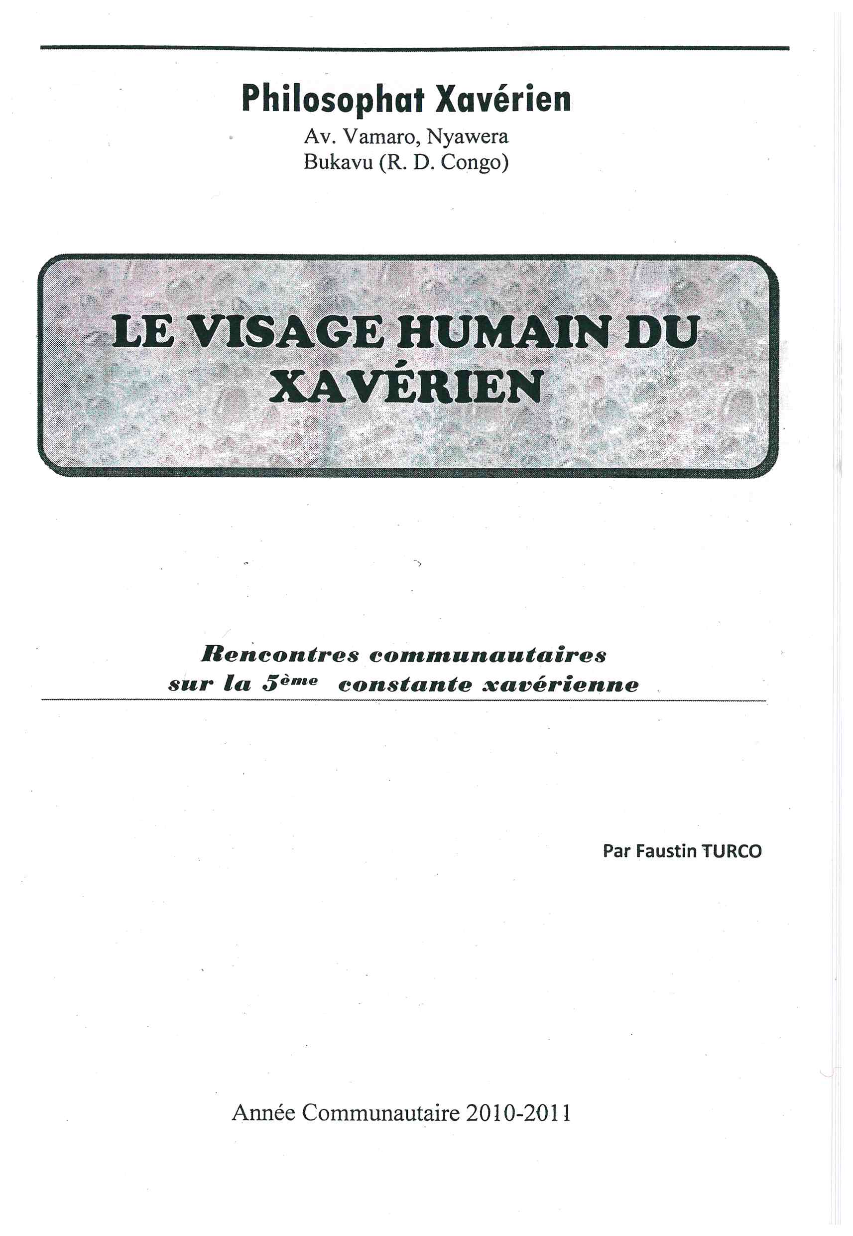 Copertina di Le visage humain du Xavérien