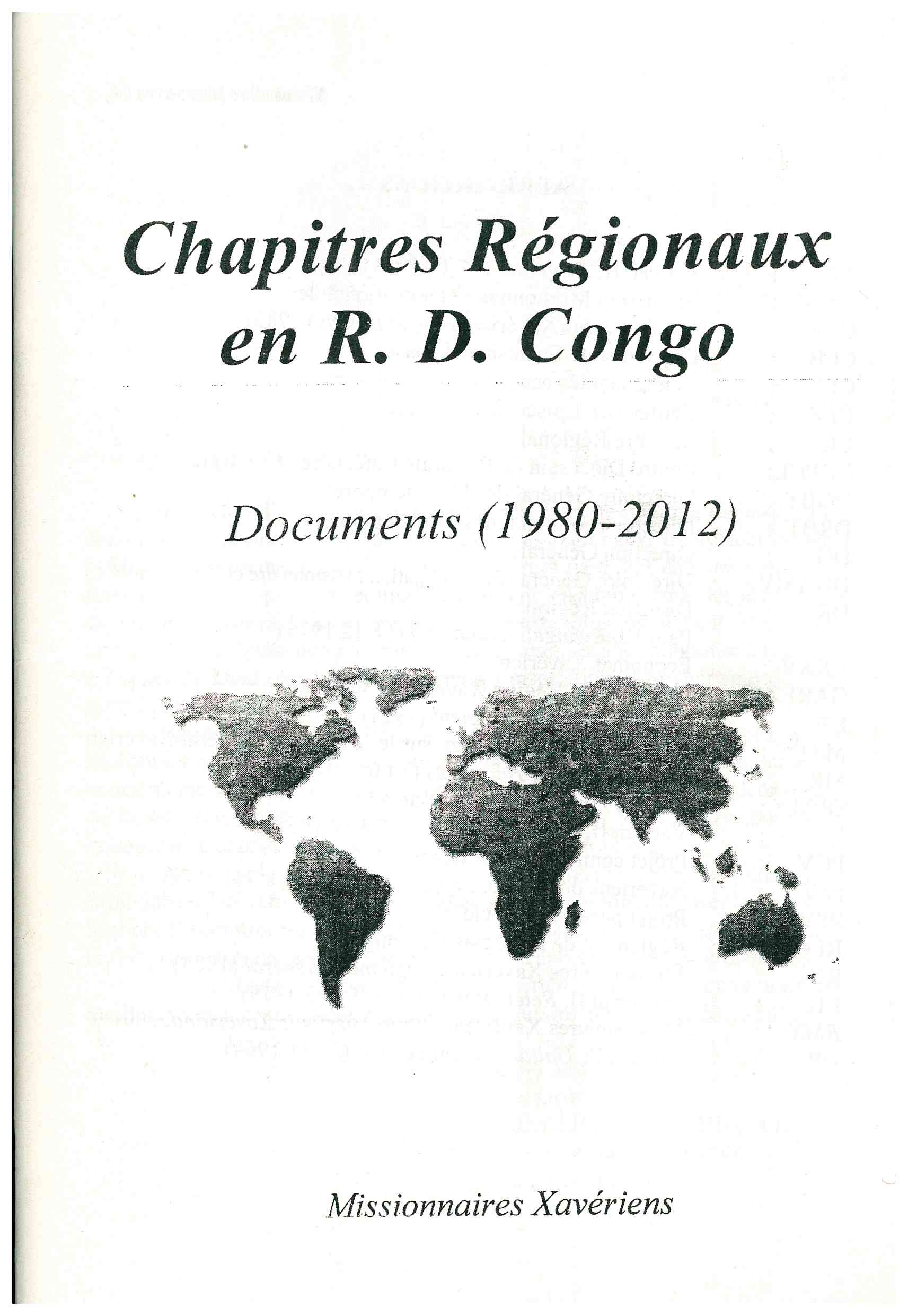 Copertina di Chapitres Régionaux en R.D. Congo
