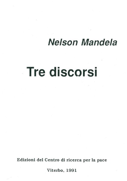 Copertina di Nelson Mandela. Tre discorsi