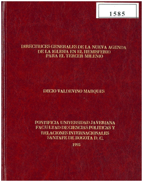 Copertina di Directrices generales de la nuova Agenda de la Iglesia en el hemisferio para el tercer milenio