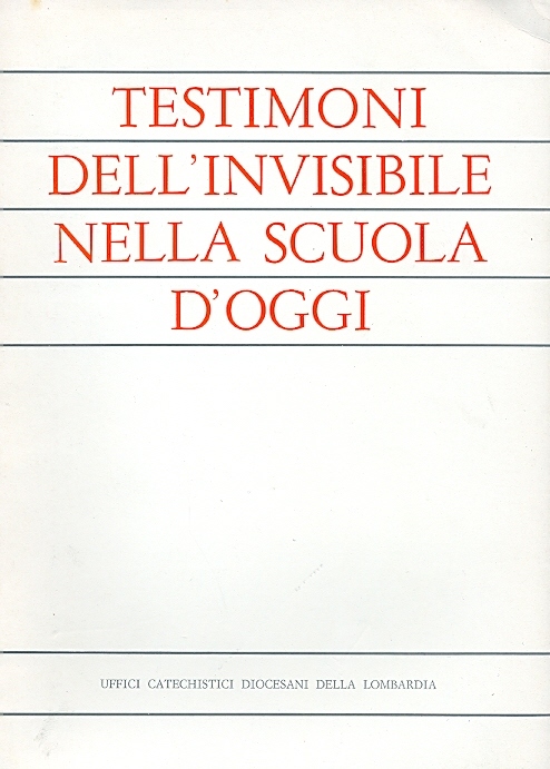Copertina di Testimoni dell'invisibile nella scuola d'oggi