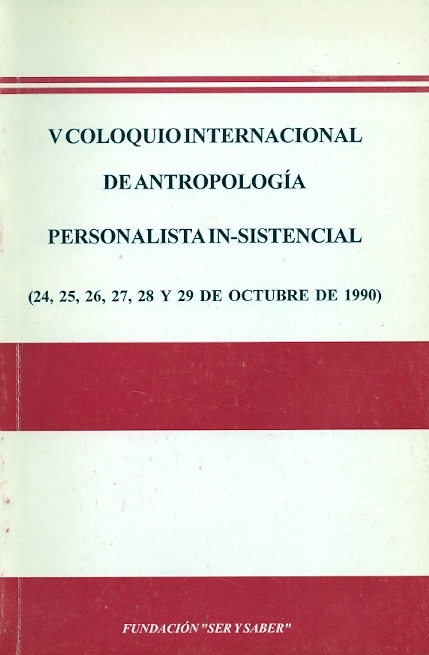 Copertina di Actas del V Coloquio Internacional de Antropologia personalista in-sistencial