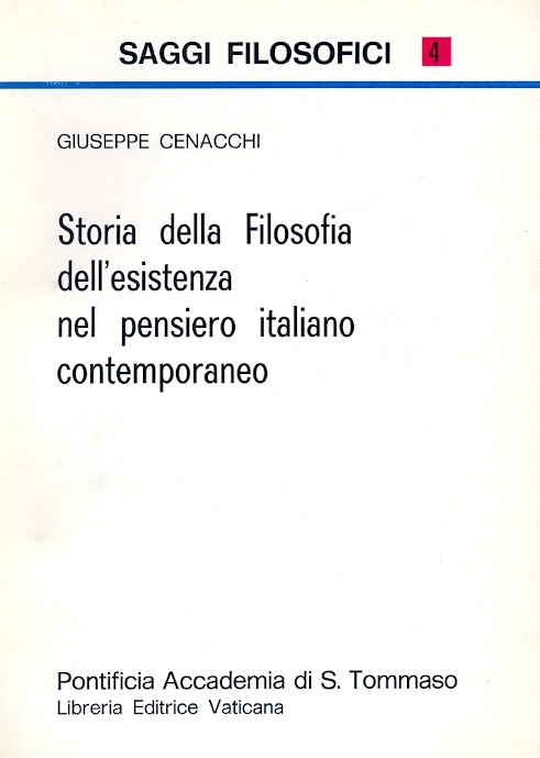 Copertina di Storia della Filosofia dell'esistenza nel pensiero italiano contemporaneo
