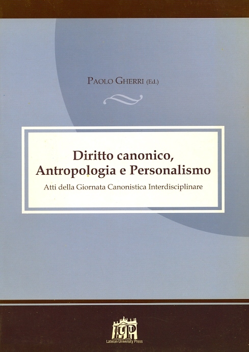 Copertina di Diritto canonico, Antropologia e Personalismo