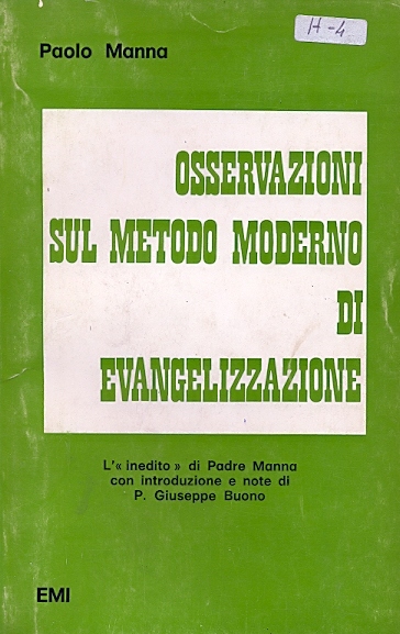 Copertina di Osservazioni sul metodo moderno di evangelizzazione
