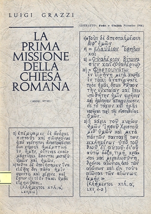 Copertina di La prima missione della Chiesa Romana