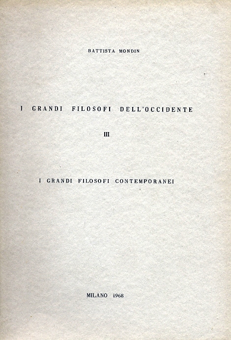 Copertina di I grandi filosofi dell'occidente III