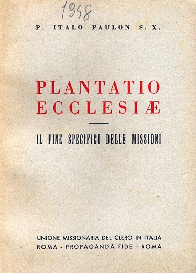 Copertina di Plantatio Ecclesiae 