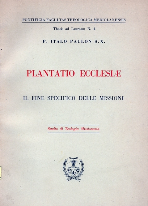 Copertina di Plantatio Ecclesiae 