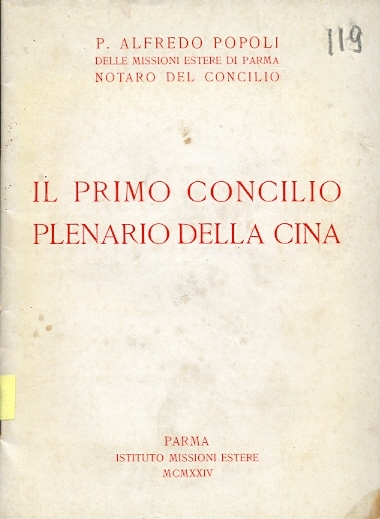 Copertina di Il primo concilio plenario della Cina