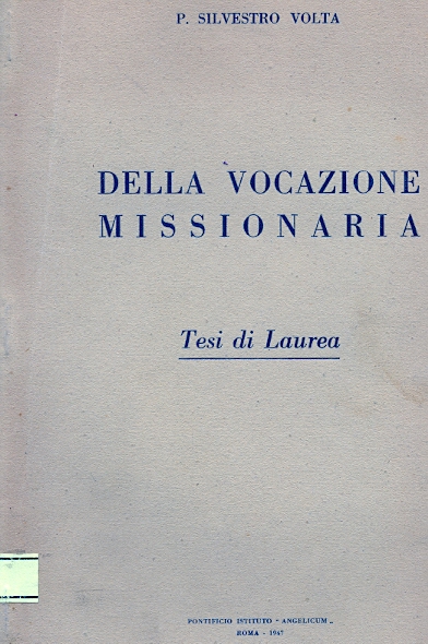 Copertina di Della vocazione missionaria